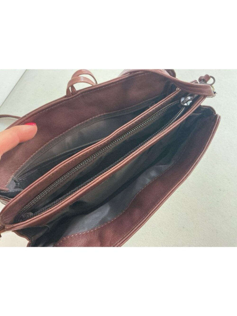 Tano New York Leather Handbag Vintage Woven Braided Shoulder Bag Brown Purse - Picture 6 of 10
